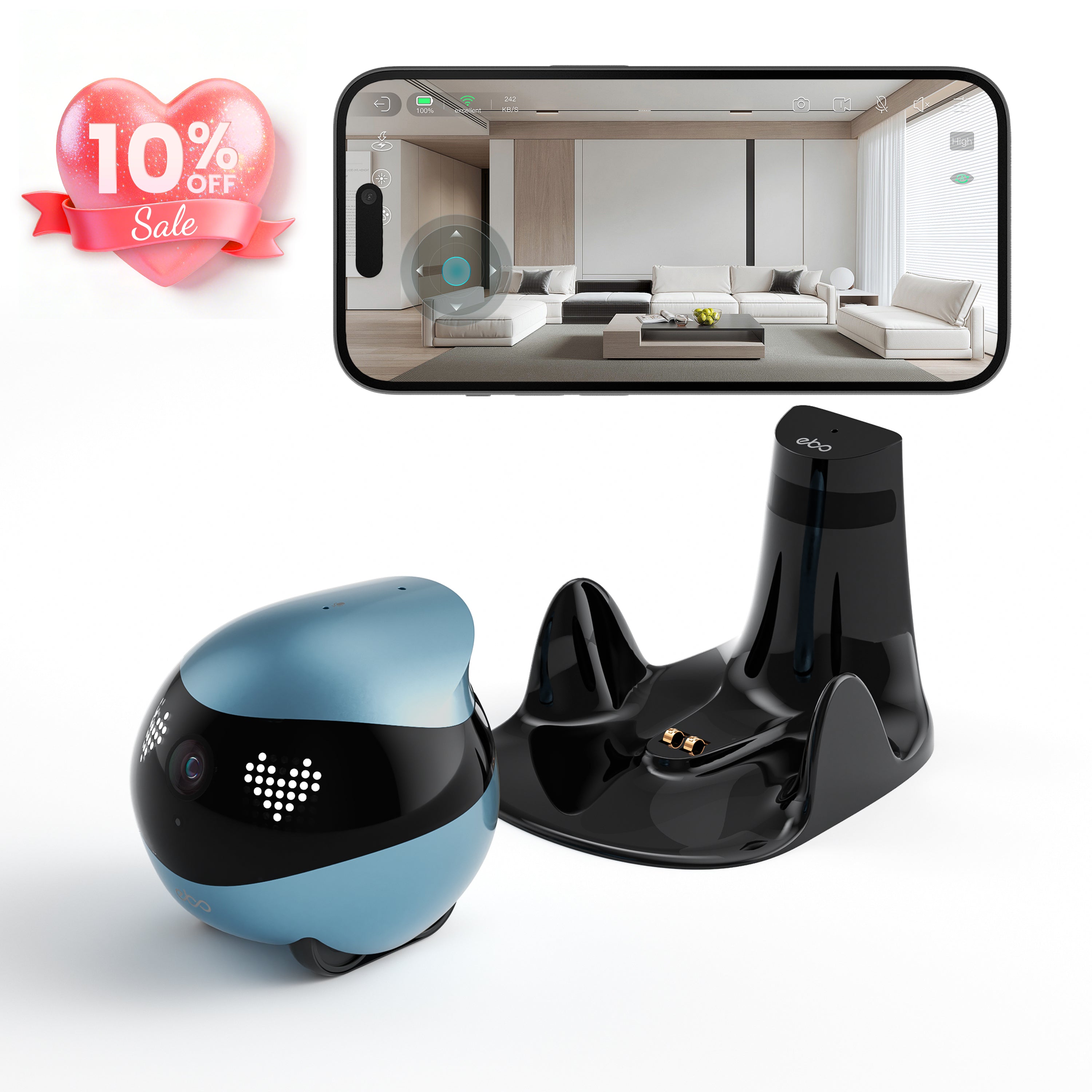 EBO Air 2 – KI-Sicherheits- & Haustierroboter 