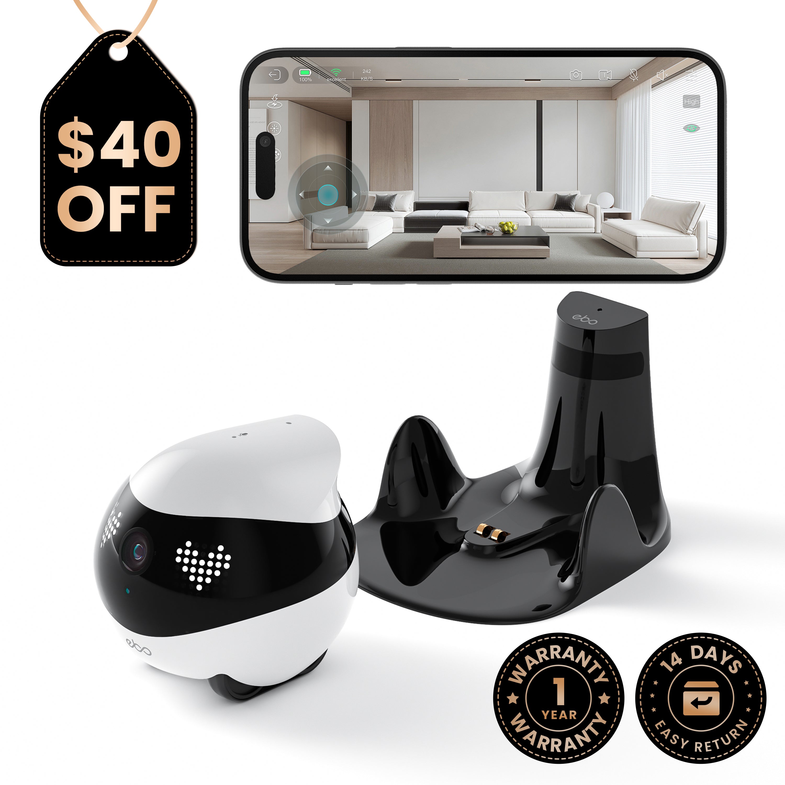 EBO Air 2 – KI-Sicherheits- & Haustierroboter 