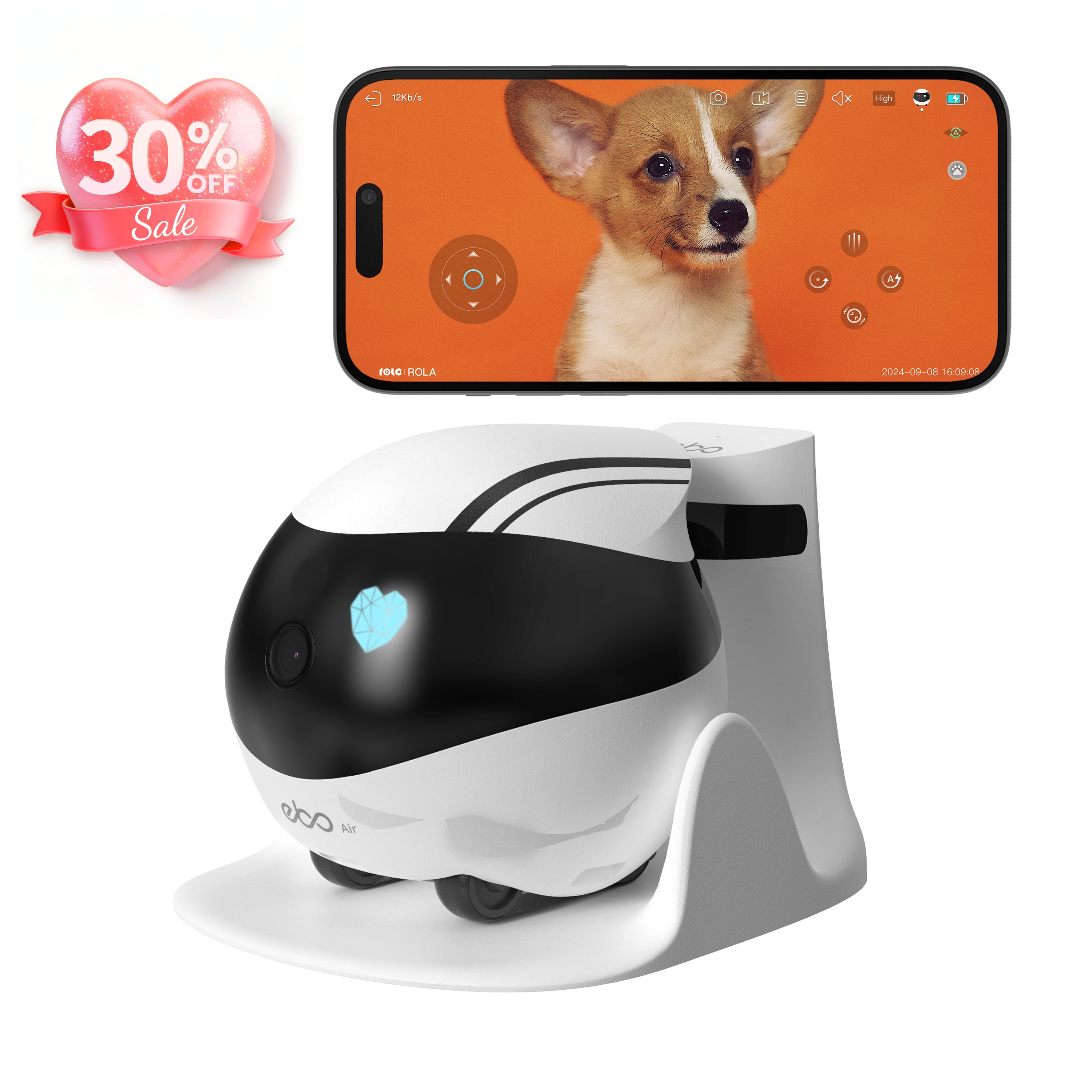 EBO Air Haustierroboter – 1080p Kamera&Laser