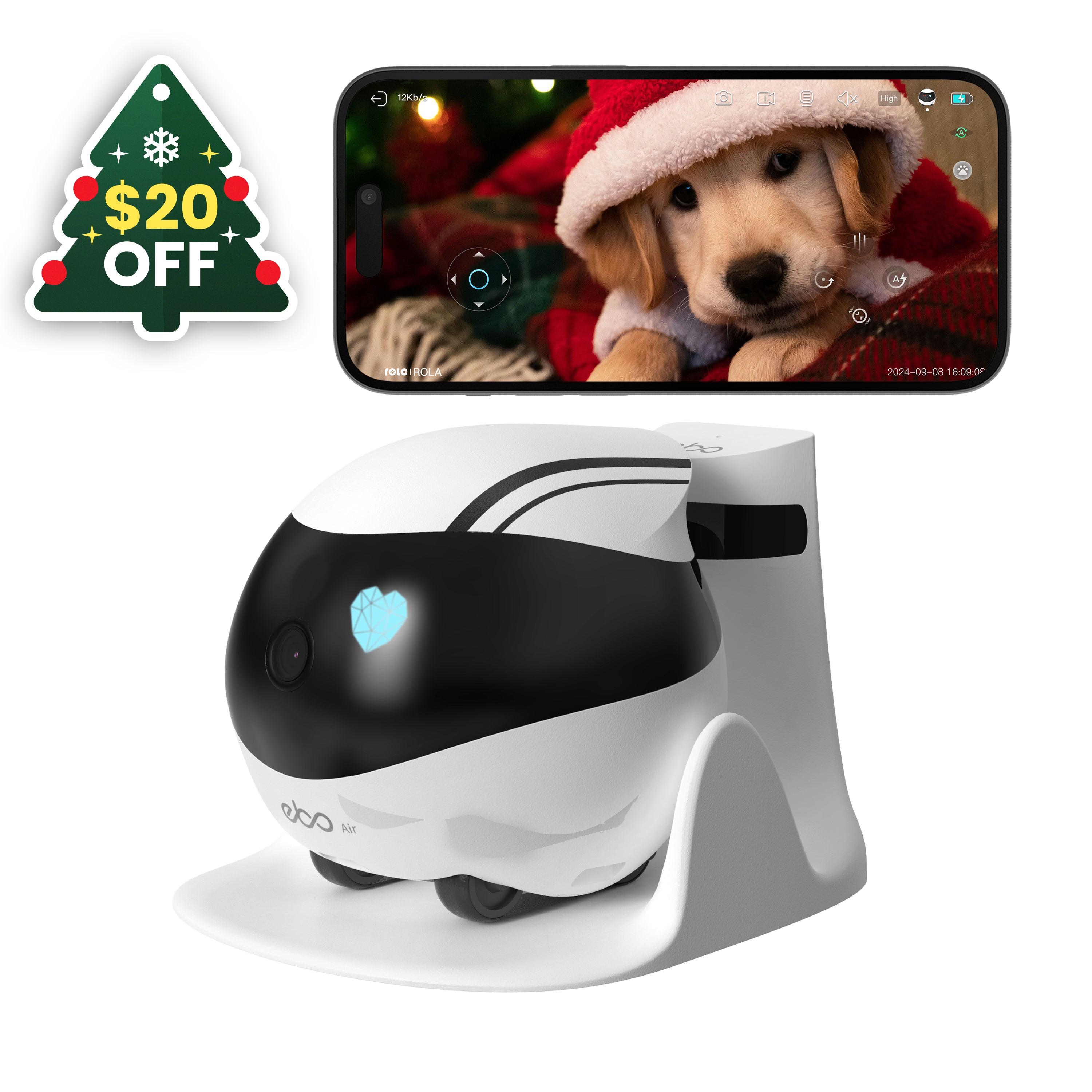 EBO Air Haustierroboter – 1080p Kamera&Laser