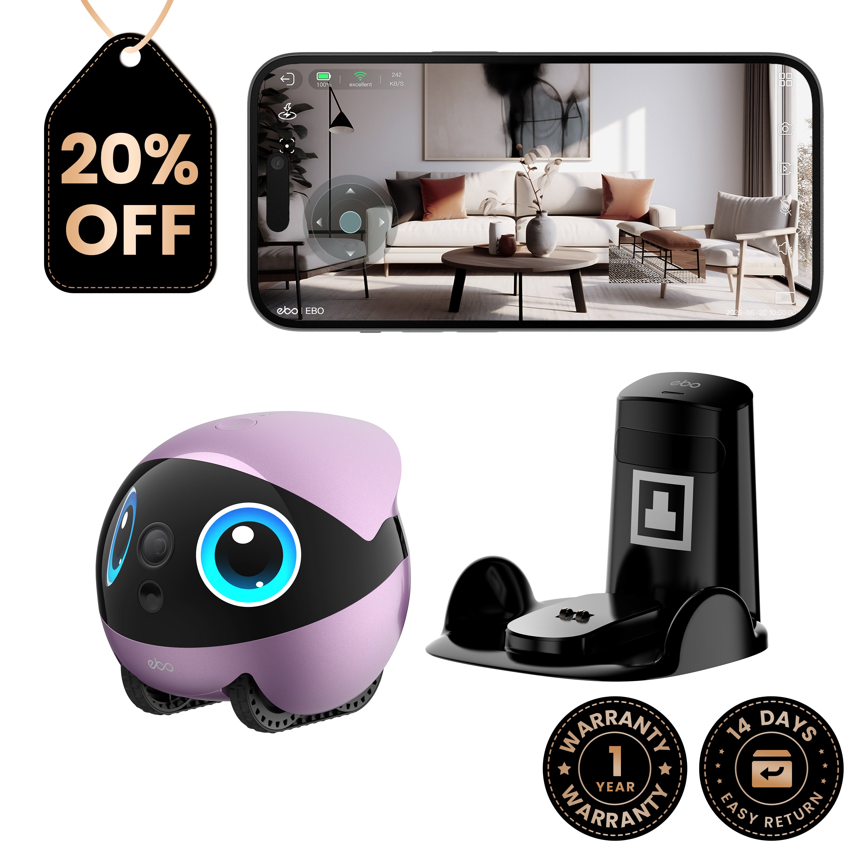 EBO Air 2 Plus – Sicherheits&Begleitroboter