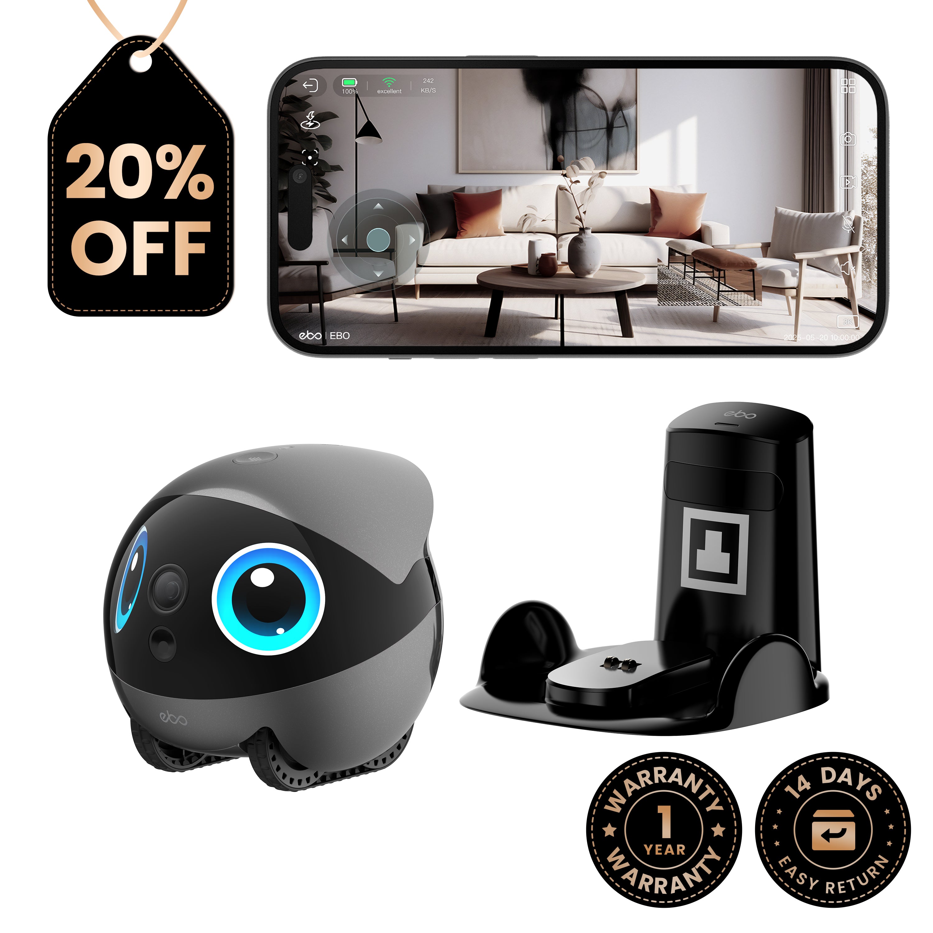 EBO Air 2 Plus – Sicherheits&Begleitroboter